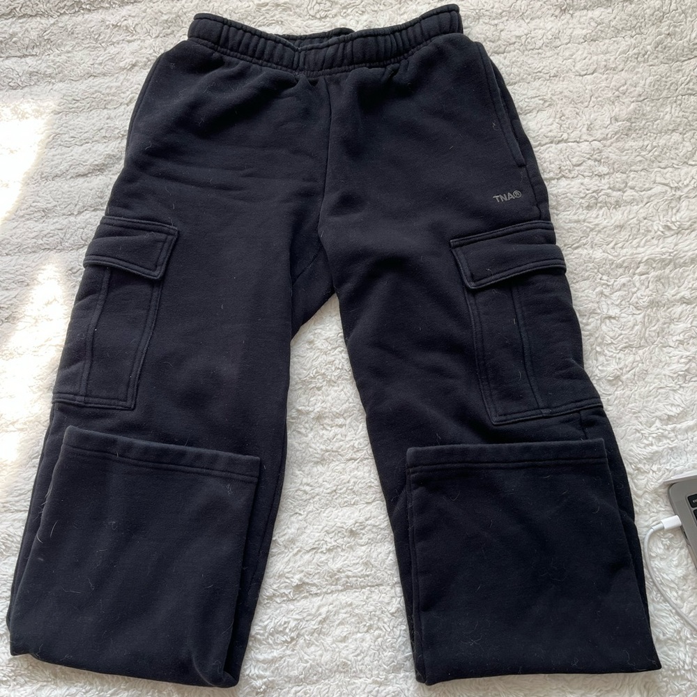 TNA Black Cargo Joggers